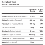Vitamax Bone Strength Supplement Facts