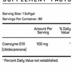 Vitamax Coenzyme Q 10 100mg Supplement Facts