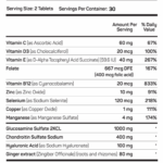 Vitamax Joint Support Supplement Facts